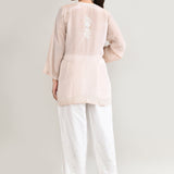 Monochrome Pink Cotton Chikankari Suit Set