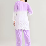 Lavender Cotton Chikankari Suit Set