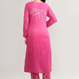 Pink Cotton Chikankari Suit Set