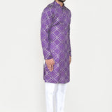 Purple Silk Kurta Set