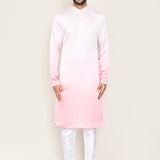 Pink Gradient Satin Silk Kurta Set