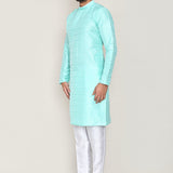 Blue Jacquard Kurta Set