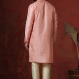 Soft Pink Dupion Printed Kurta Set