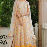 Multicolour Cotton Printed Anarkali Set