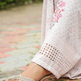 White Cotton Floral Printed Sharara Set