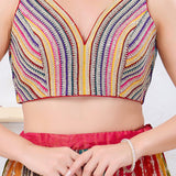 Multicolour Silk Embroidered Blouse