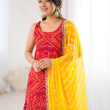 Red Kurta And Sharara Set