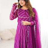 Purple Anarkali Set
