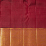 Dark Burgundy Floral Kanjivaram Silk Saree