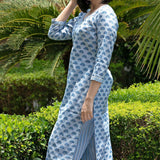 Pure Cotton Light Blue Kurta Set