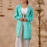 White Crepe Solid Indo-Western Co-Ord Set