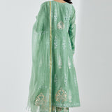 Printed Mint Green Floral Kurti Set