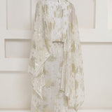 White & Pink Kaftan Kurti With Skirt