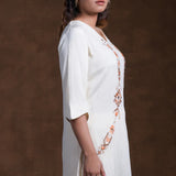 Off- White Rayon Kurta Set