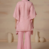 Pink Foil Georgette Co-Ord Set