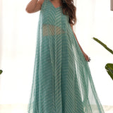 Green Chiffon Anarkali Set