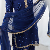 Blue Sharara Kurta Set With Dupatta