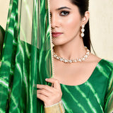 Green Georgette Flared Anarkali