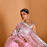 Soft Pink Organza Lehenga Set With Digital Prints