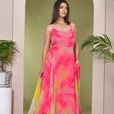 Pink Multi-Color Georgette Anarkali Set