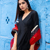 Black Anarkali Set With Bandhani Dupatta