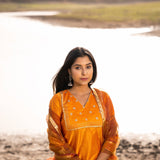 Mustard Yellow Cotton Silk Suit Set