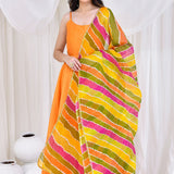 Chrome Yellow Cotton Silk Anarkali Set