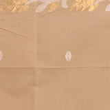 Beige Semi Resham Saree With Red Edge