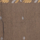 Peanut Brown Semi Resham Saree With Red Edge