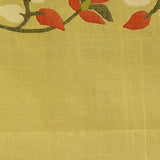 Fall Leaf Brown Pure Cotton Saree With Jamdani Needlework