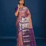 Pink Floral Kanjivaram Silk Saree