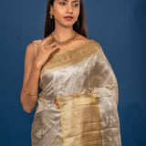 Silver Kanjivaram Silk Saree