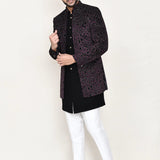 Black Velvet Sherwani Set