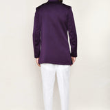 Purple Polyester Sherwani Set