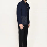 Oxford Blue Velvet Sherwani Set