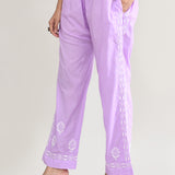 Lavender Cotton Chikankari Suit Set