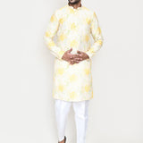 Soft Yellow Rayon Kurta Set With Digital Print