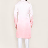 Pink Gradient Satin Silk Kurta Set