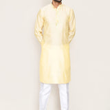 Cream Silk Kurta Set