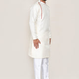 Cream Jacquard Kurta Set