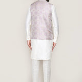 Grey And Purple Jacquard Jacket