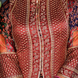 Maroon Satin Printed Lehenga Set