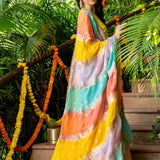 Lemon Yellow Uppada Silk Solid Anarkali Set