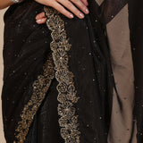 Black Lurex Chiffon Embroidered Saree