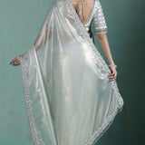 Soft Silver Solid Silk Saree