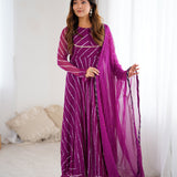 Purple Anarkali Set