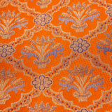 Bright Orange Floral Kanjivaram Silk Saree