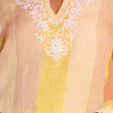 Light Yellow Linen Embroidery Kurta Set With Pant