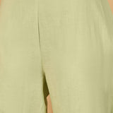 Light Green Cotton Hakoba Work Kurta Set