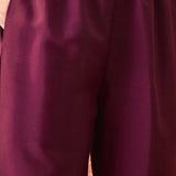 Dark Purple Floral Embroidered Polyester Co-Ord Set